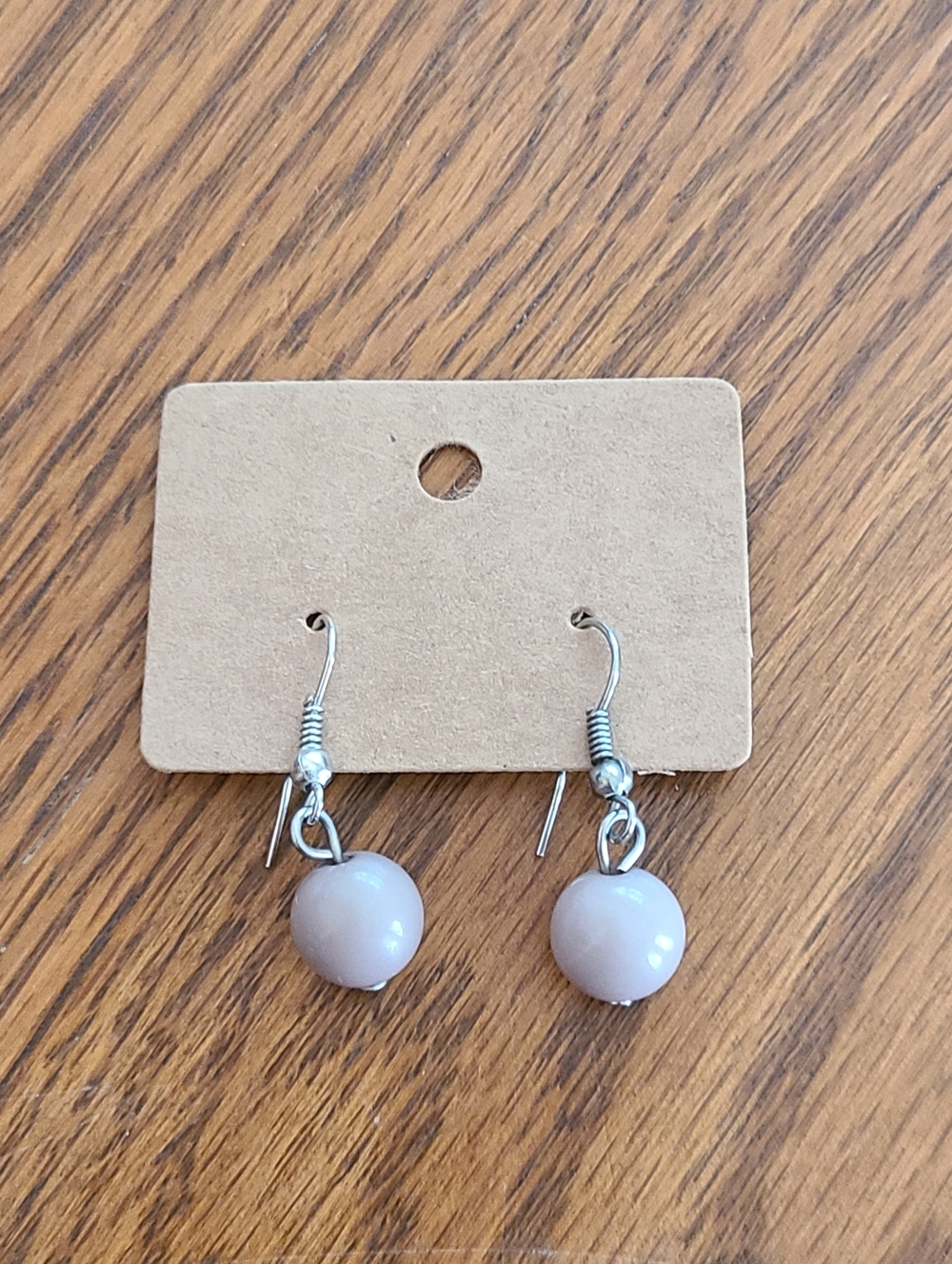 Beige Beaded Earrings